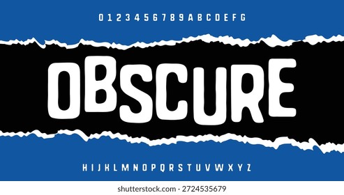 Alfabeto áspero. Tipografía de diseño grunge. 