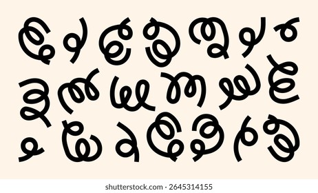 Rough arrows zigzag underline strokes comic tuchki and happy round shapes