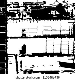 Rough Background. Modern Black and White Backround for Print, Mobile and Web Applications. Halftone Vector Texture for your Design. 