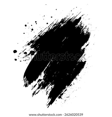 Rough black brush strokes create a bold grungy texture , Black color paint brush stroke
