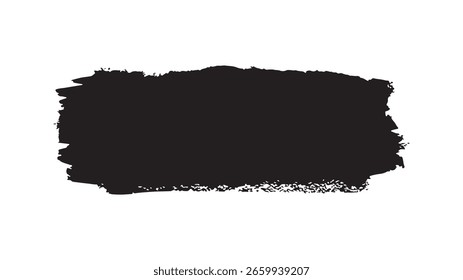 Forma de pincelada negra áspera aislada sobre fondo blanco