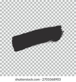 Trazo de pintura negra áspera sobre fondo transparente
