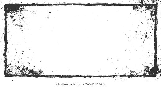 A rough black textured border with scattered dark specks on a white background.