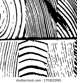 Rough Black and White Background. Rough Arcuate Stripes. Vector Texture. Grunge Background with Black and White Stripes. Monochrome Grunge Pattern. Nature Striped Background for your Design.
