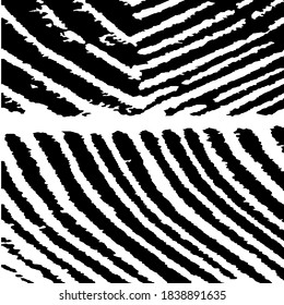 Rough Black and White Background. Monochrome Grunge Pattern. Grunge Background with Black and White Stripes. Nature Striped Background for your Design. Rough Arcuate Stripes. Vector Texture.