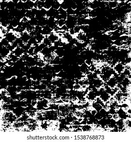 Rough black and white texture vector. Distressed overlay texture. Grunge background. Abstract textured effect. Vector Illustration. Black isolated on white background. EPS10.