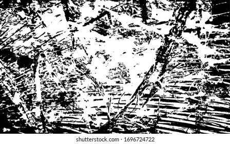 Vector de textura en blanco y negro. Textura superpuesta angustiada. Borde fondo. Efecto texturado abstracto. Ilustración vectorial. Negro aislado sobre fondo blanco. EPS10.