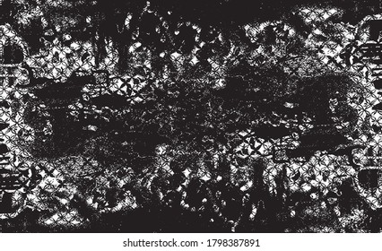 Rough black and white texture vector. Distressed overlay texture. Grunge background. Abstract textured effect. Vector Illustration. Black isolated on white background. EPS10.