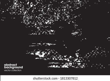 Vector de textura gruesa en blanco y negro. Textura superpuesta angustiada. Borde de fondo. Efecto texturado abstracto. 