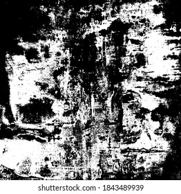 Vector de textura gruesa en blanco y negro. Textura superpuesta angustiada. Borde de fondo. Efecto texturado abstracto. Ilustración vectorial. Negro aislado sobre fondo blanco. EPS10.