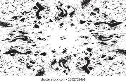 Rough black and white texture vector. Distressed overlay texture. Grunge background. Abstract textured effect. Vector Illustration. Black isolated on white background. EPS10.