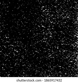 Vector de textura gruesa en blanco y negro. Textura superpuesta angustiada. Borde de fondo. Efecto texturado abstracto. Ilustración vectorial. Negro aislado sobre fondo blanco. EPS10.