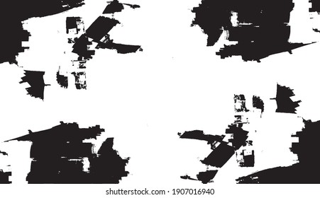 Vector de textura gruesa en blanco y negro. Textura superpuesta angustiada. Borde de fondo. Efecto texturado abstracto. Ilustración vectorial. Negro aislado sobre fondo blanco. EPS10.