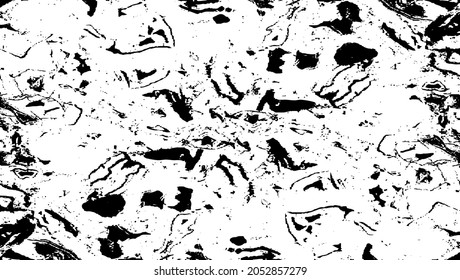 Vector de textura gruesa en blanco y negro. Textura superpuesta angustiada. Borde de fondo. Efecto texturado abstracto. Ilustración vectorial. Negro aislado sobre fondo blanco. EPS10.