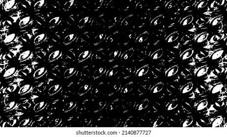 Vector de textura gruesa en blanco y negro. Textura superpuesta angustiada. Borde de fondo. Efecto texturado abstracto. Ilustración vectorial. Negro aislado sobre fondo blanco. EPS10.
