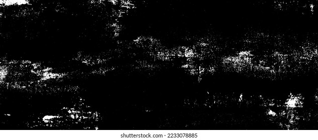 Vector de textura gruesa en blanco y negro. Textura superpuesta angustiada. Borde de fondo. Efecto texturado abstracto. Ilustración vectorial. Negro aislado sobre fondo blanco. EPS10.