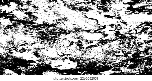 Reiche schwarz-weiße Textur, Vektorgrafik. Verzerrte Overlay-Textur. brüchiger Hintergrund. Abstrakter strukturierter Effekt. Vektorgrafik. Schwarz einzeln auf weißem Hintergrund. EPS10