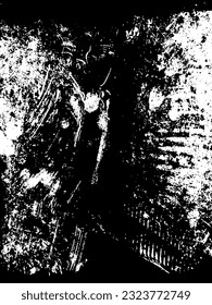 Rough black and white texture vector. Distressed overlay texture. Grunge background. Abstract textured effect. Vector Illustration. Black isolated on white background.