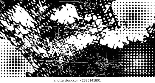 Rough black and white texture vector. Distressed overlay texture. Grunge background. Abstract textured effect. Vector Illustration. Black isolated on white background. 