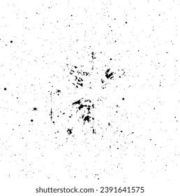 Vector de textura gruesa en blanco y negro. Textura superpuesta angustiada. Borde de fondo. Efecto texturado abstracto. Ilustración vectorial. Negro aislado sobre fondo blanco. EPS10.