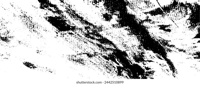 Vector de textura en blanco y negro áspero. Textura superpuesta estresada. Fondo grunge. Efecto texturizado abstracto. Ilustración vectorial. Negro aislado sobre fondo blanco. EPS10