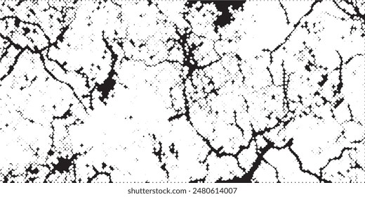 Rough black and white texture vector. Distressed overlay texture. Grunge background. Abstract textured effect. Vector Illustration. Black isolated on white