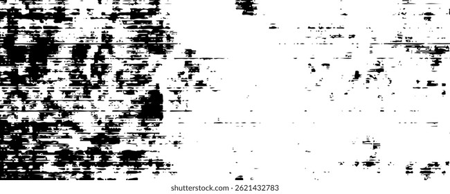 Vetor de textura preto e branco áspero. Textura de sobreposição angustiada. Fundo grunge. Efeito de textura abstrata. Ilustração de vetor. Preto isolado no fundo branco. EPS10