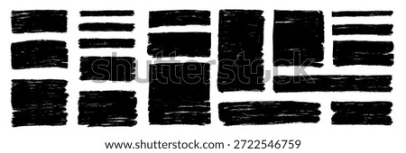 Rough brush square, rectangle frame with torn edges and jagged borders. Square and rectangle shapes for text boxes, vintage paper texture with rough brush black ink strokes. Vector illustration