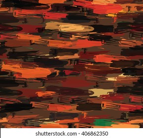 Rough brush strokes brown and orange.Hand drawn with ink and marker brush with dots and some texture seamless background.