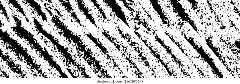 Rough brush strokes and crayon scrawls background. Black chalk texture with pencil lines and scratches on a graphic paper background. Flat vector illustration isolated