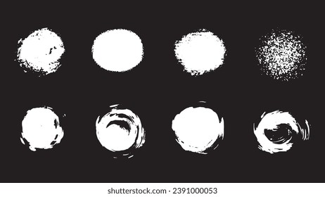 Golpes de pincel duro. Fondo del pincel de grunge vectorial. Juego de trazo de pincel, bandeja de tinta. Patrón sucio para el fondo. Conjunto de elementos de ilustración vectorial.