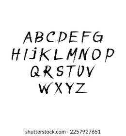 Pincel duro Vector Inglés Alfabeto de letra pequeña