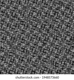 Lienzo duro, marcado de un lugar a otro con puntos gruesos.  Gráficos monocromos.