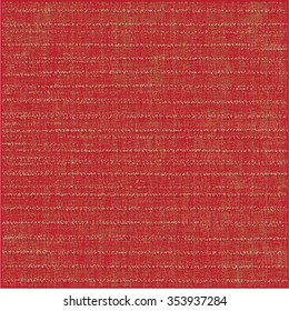 Rough carpet. Red background with horizontal stripes. Abstract vector.
