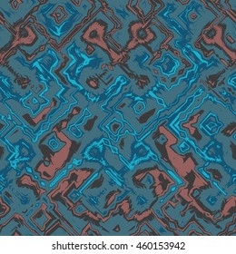 Rough chaotic ornaments - vector seamless pattern