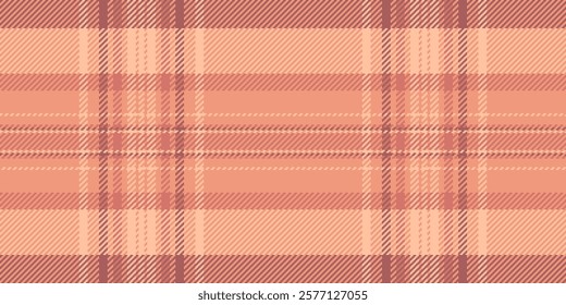 Rough check tartan pattern, ornate seamless vector fabric. Arabic plaid textile texture background in red and orange colors palette.
