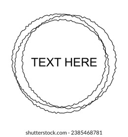 línea negra circular aproximada con espacio de copia en un fondo blanco. marco de círculo abstracto vectorial aislado de círculo negro y blanco. 
