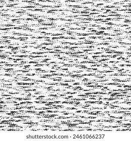 Textura de tela de algodón áspera. Patrón manchado. Fondo de tela con pliegues en blanco y negro. Vector Abstractas sin costuras.