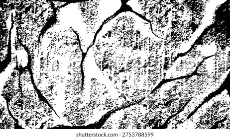 Rough cracked texture background featuring distressed grunge surface with broken stone patterns. Ideal for vintage overlays, poster graphics, urban textures, abstract backgrounds, and creative design projects.