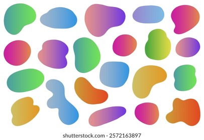 Rough and cute hand-drawn shape set (gradation)