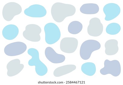 Rough and cute hand-drawn style speech bubble set (cool colors)