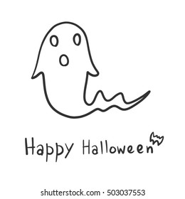 Rough design hand draw doodle cute ghost for Halloween festival.