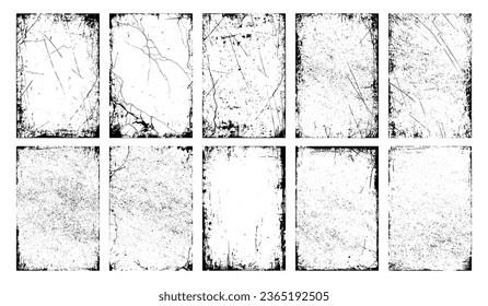 Rough, dirty, grainy, grungy paper texture. Old worn overlay distressed uneven background. Torn and crumpled, scratched or cracked pattern for poster or vinyl album cover. Vector illustration