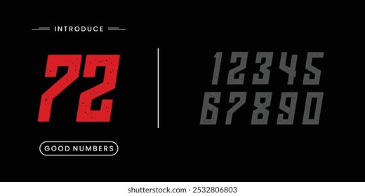 Rough dirty number style creative vector shapes' numerals. font alphabet vector illustrations.