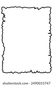 A rough drawn squiggly or wavy line border frame in vector