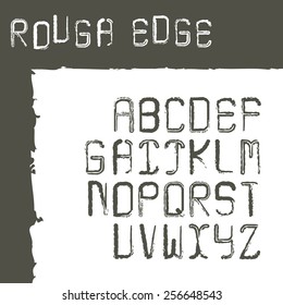 Rough edge typeface in uppercase