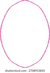 Bordes ásperos Doodle Simple Aislado Marco Oval Esquema