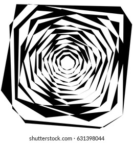Rough, edgy textured geometric element. Abstract black and white shattered shape.