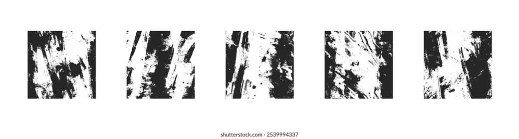 Rough expressivo mão desenhado Grunge sem emenda textura vetor conjunto preto branco fundo abstrato. Desenhado à mão Grungy Usado Shabby Padrão infinito Design Elementos Coleção. Ilustração de arte pintada