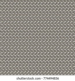 Rough fabric with horizontal embroidered rows in a geometric pattern. Graphics in dark brown and white. Abstract vector.